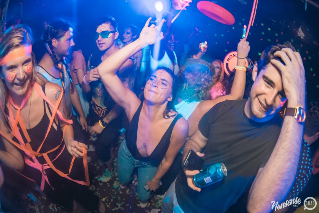 Nonsense GLOW Dance Party. July 2018. We glowed. We got ridiculous. Kimber was the DJ. Photos by Fabeaux/Oh Snap.