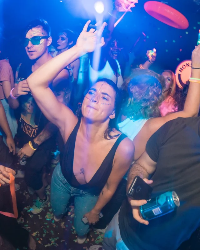Nonsense GLOW Dance Party. July 2018. We glowed. We got ridiculous. Kimber was the DJ. Photos by Fabeaux/Oh Snap.