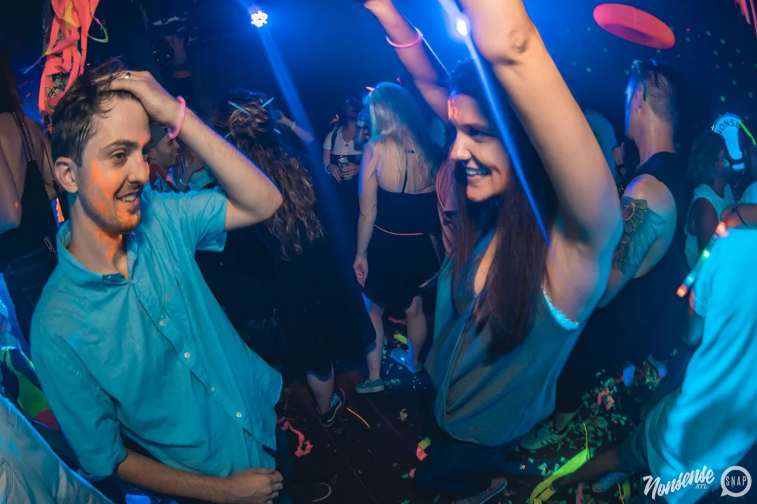Nonsense GLOW Dance Party. July 2018. We glowed. We got ridiculous. Kimber was the DJ. Photos by Fabeaux/Oh Snap.