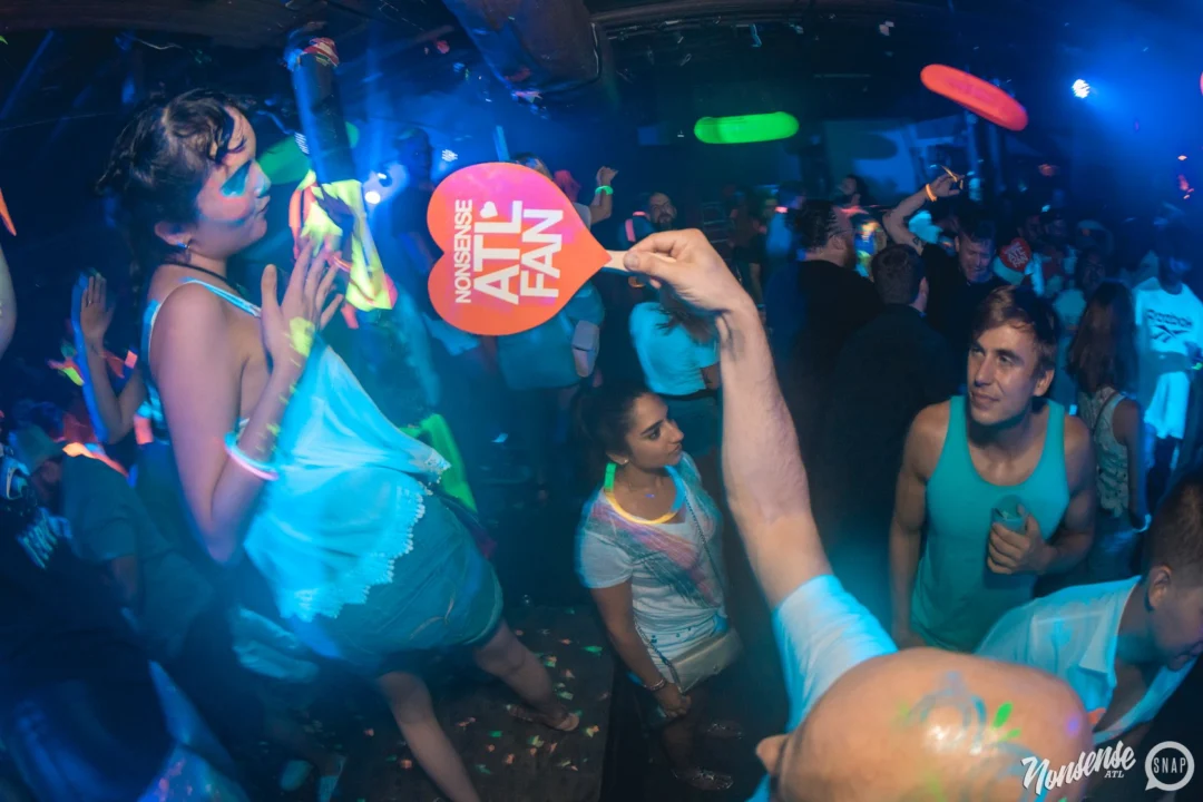 Nonsense GLOW Dance Party. July 2018. We glowed. We got ridiculous. Kimber was the DJ. Photos by Fabeaux/Oh Snap.