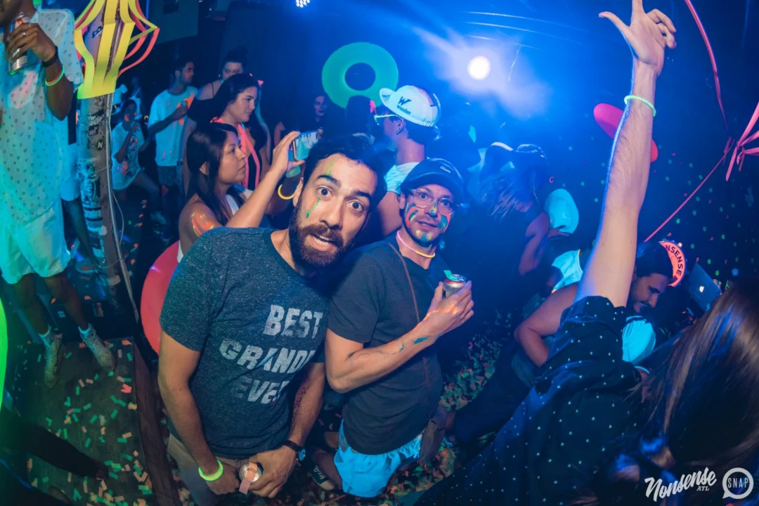 Nonsense GLOW Dance Party. July 2018. We glowed. We got ridiculous. Kimber was the DJ. Photos by Fabeaux/Oh Snap.