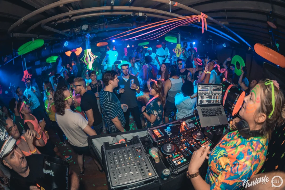 Nonsense GLOW Dance Party. July 2018. We glowed. We got ridiculous. Kimber was the DJ. Photos by Fabeaux/Oh Snap.