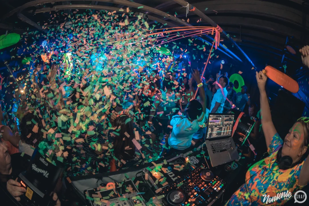 Nonsense GLOW Dance Party. July 2018. We glowed. We got ridiculous. Kimber was the DJ. Photos by Fabeaux/Oh Snap.