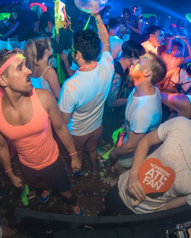 Nonsense GLOW Dance Party. July 2018. We glowed. We got ridiculous. Kimber was the DJ. Photos by Fabeaux/Oh Snap.