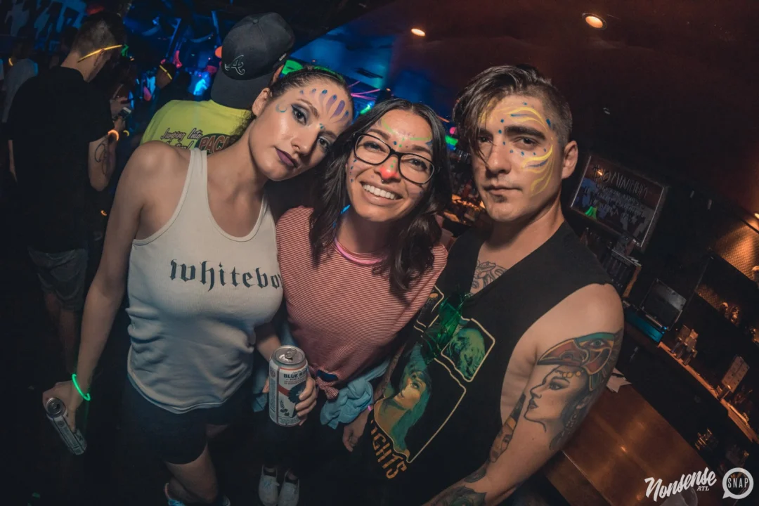 Nonsense GLOW Dance Party. July 2018. We glowed. We got ridiculous. Kimber was the DJ. Photos by Fabeaux/Oh Snap.