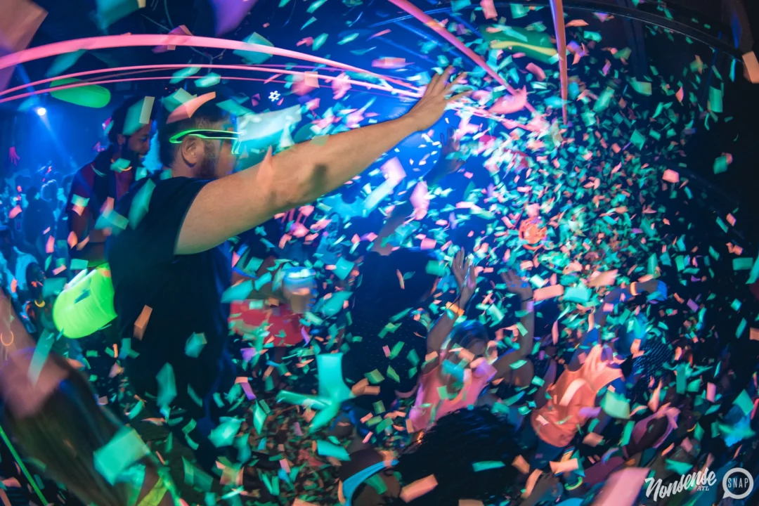 Nonsense GLOW Dance Party. July 2018. We glowed. We got ridiculous. Kimber was the DJ. Photos by Fabeaux/Oh Snap.