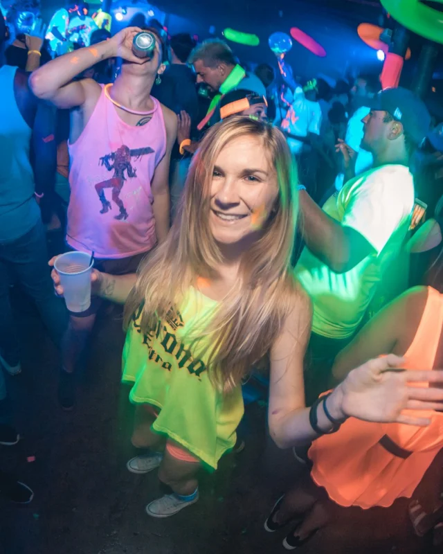 Nonsense GLOW Dance Party. July 2018. We glowed. We got ridiculous. Kimber was the DJ. Photos by Fabeaux/Oh Snap.