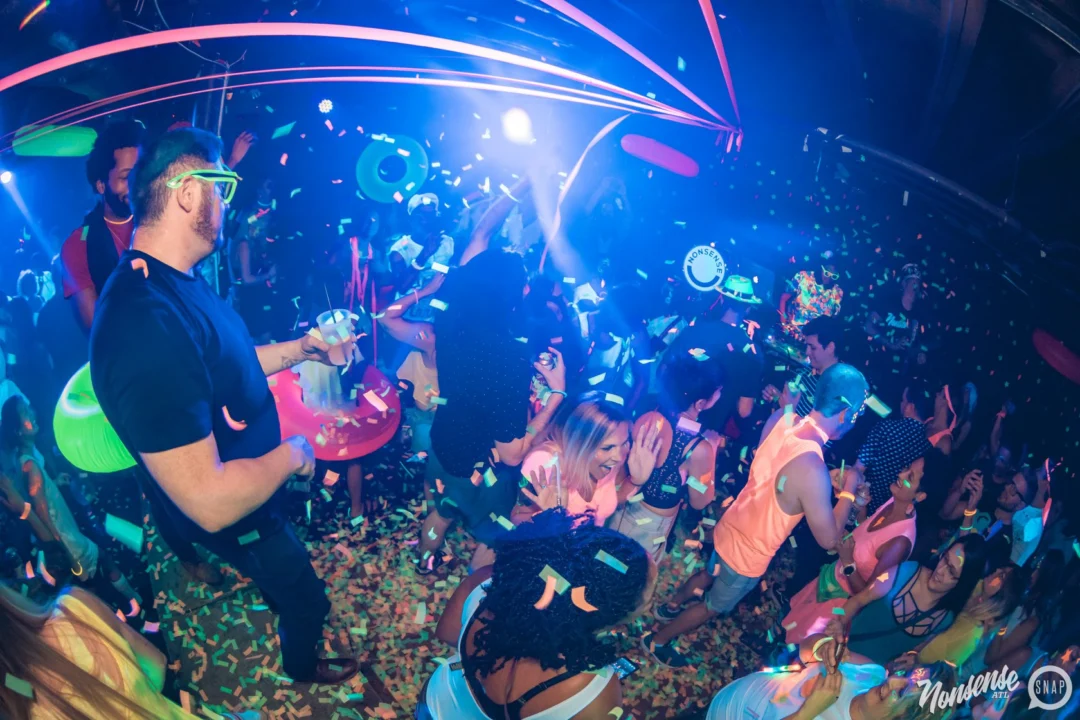Nonsense GLOW Dance Party. July 2018. We glowed. We got ridiculous. Kimber was the DJ. Photos by Fabeaux/Oh Snap.