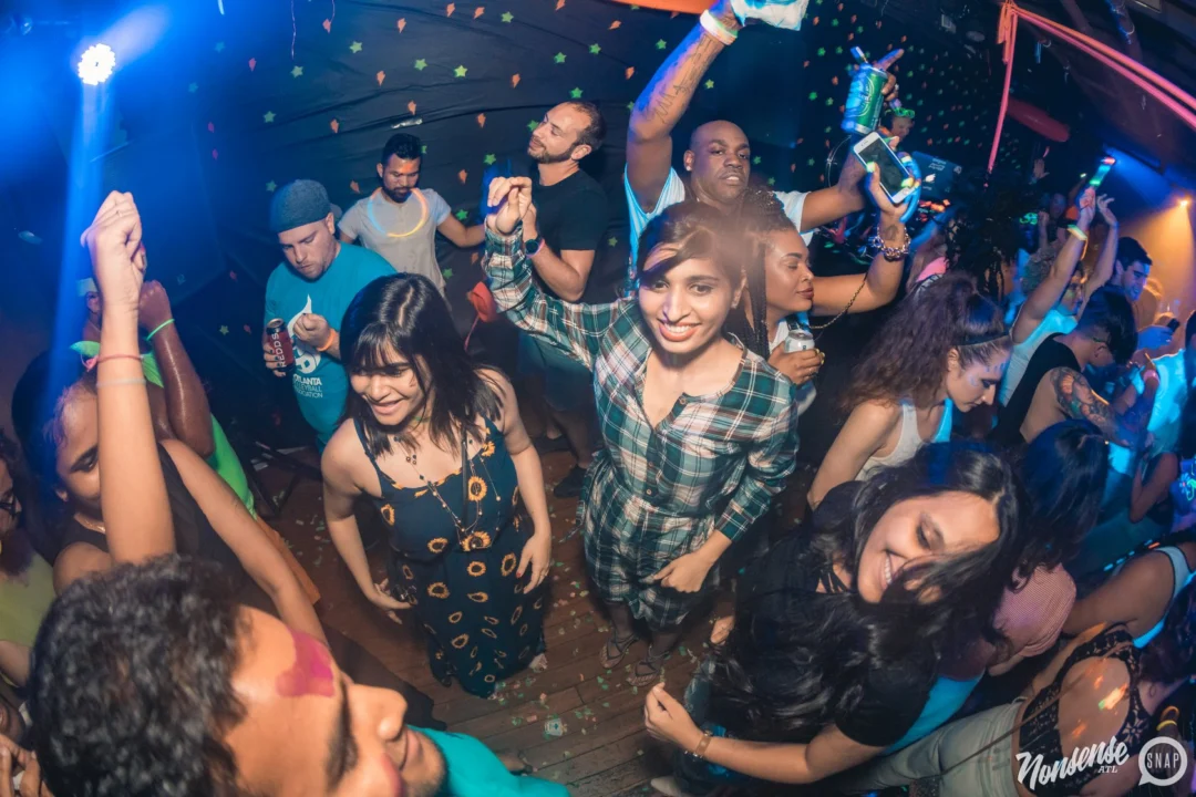 Nonsense GLOW Dance Party. July 2018. We glowed. We got ridiculous. Kimber was the DJ. Photos by Fabeaux/Oh Snap.