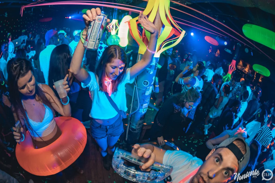 Nonsense GLOW Dance Party. July 2018. We glowed. We got ridiculous. Kimber was the DJ. Photos by Fabeaux/Oh Snap.