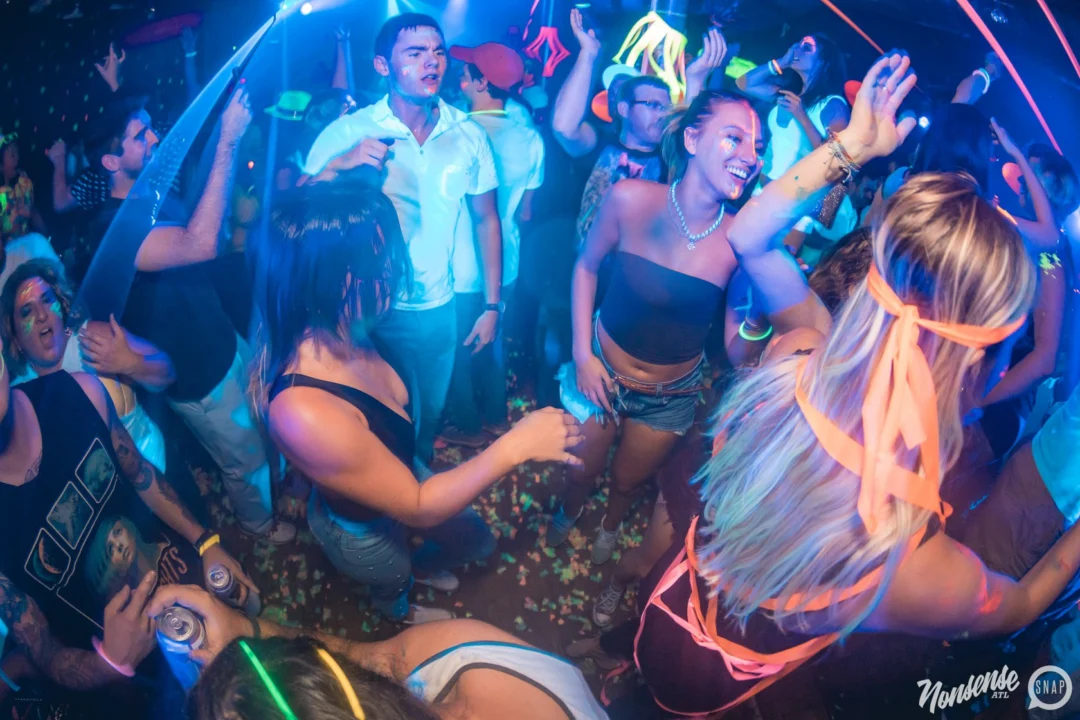 Nonsense GLOW Dance Party. July 2018. We glowed. We got ridiculous. Kimber was the DJ. Photos by Fabeaux/Oh Snap.
