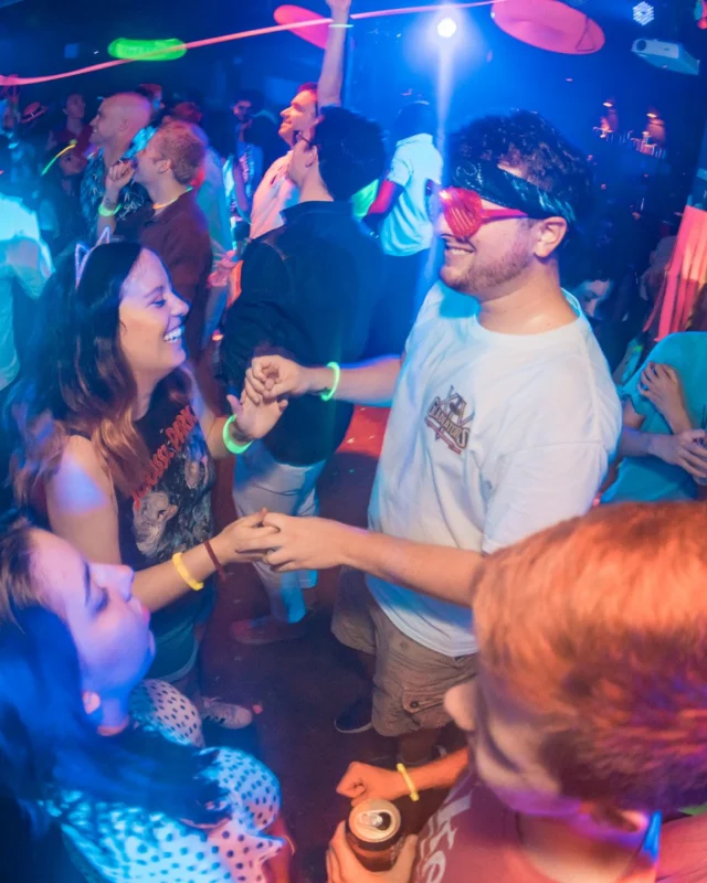 Nonsense GLOW Dance Party. July 2018. We glowed. We got ridiculous. Kimber was the DJ. Photos by Fabeaux/Oh Snap.