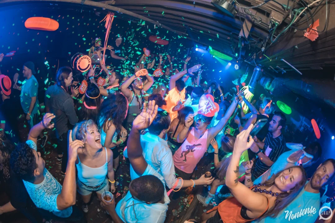 Nonsense GLOW Dance Party. July 2018. We glowed. We got ridiculous. Kimber was the DJ. Photos by Fabeaux/Oh Snap.