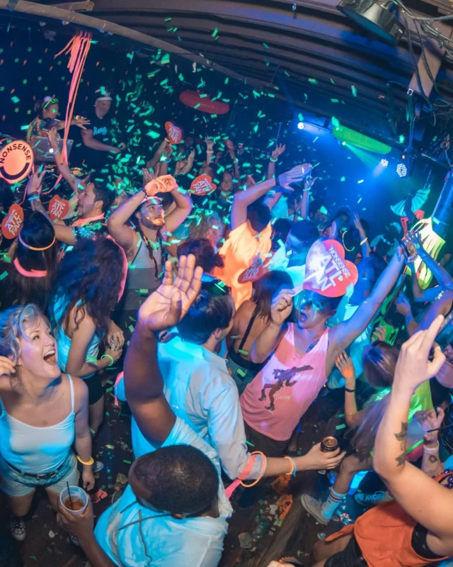 Nonsense GLOW Dance Party. July 2018. We glowed. We got ridiculous. Kimber was the DJ. Photos by Fabeaux/Oh Snap.