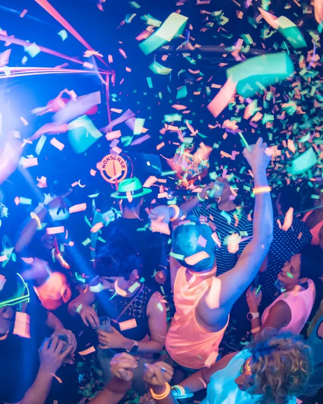 Nonsense GLOW Dance Party. July 2018. We glowed. We got ridiculous. Kimber was the DJ. Photos by Fabeaux/Oh Snap.