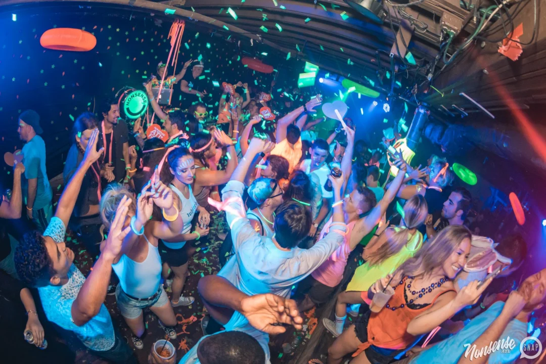Nonsense GLOW Dance Party. July 2018. We glowed. We got ridiculous. Kimber was the DJ. Photos by Fabeaux/Oh Snap.