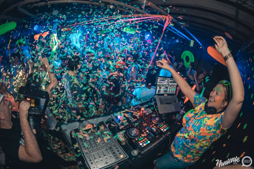 Nonsense GLOW Dance Party. July 2018. We glowed. We got ridiculous. Kimber was the DJ. Photos by Fabeaux/Oh Snap.