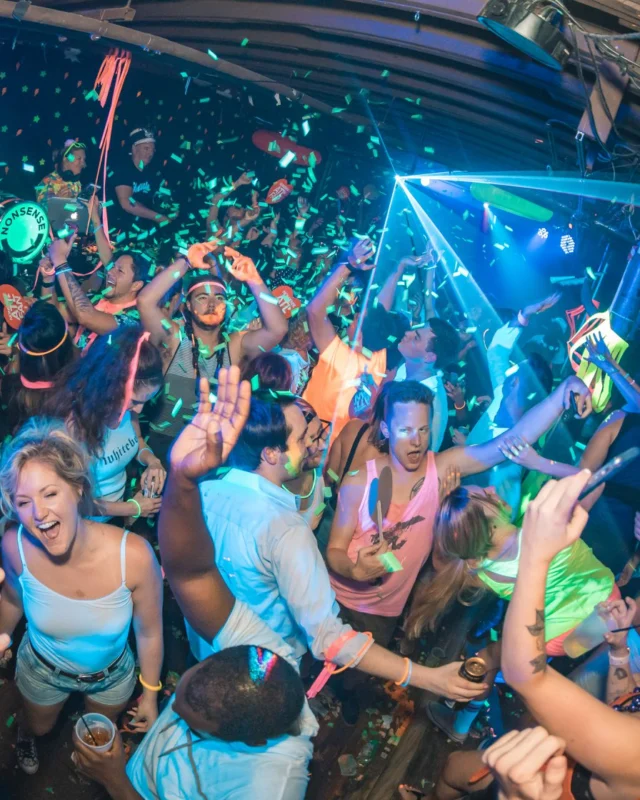 Nonsense GLOW Dance Party. July 2018. We glowed. We got ridiculous. Kimber was the DJ. Photos by Fabeaux/Oh Snap.