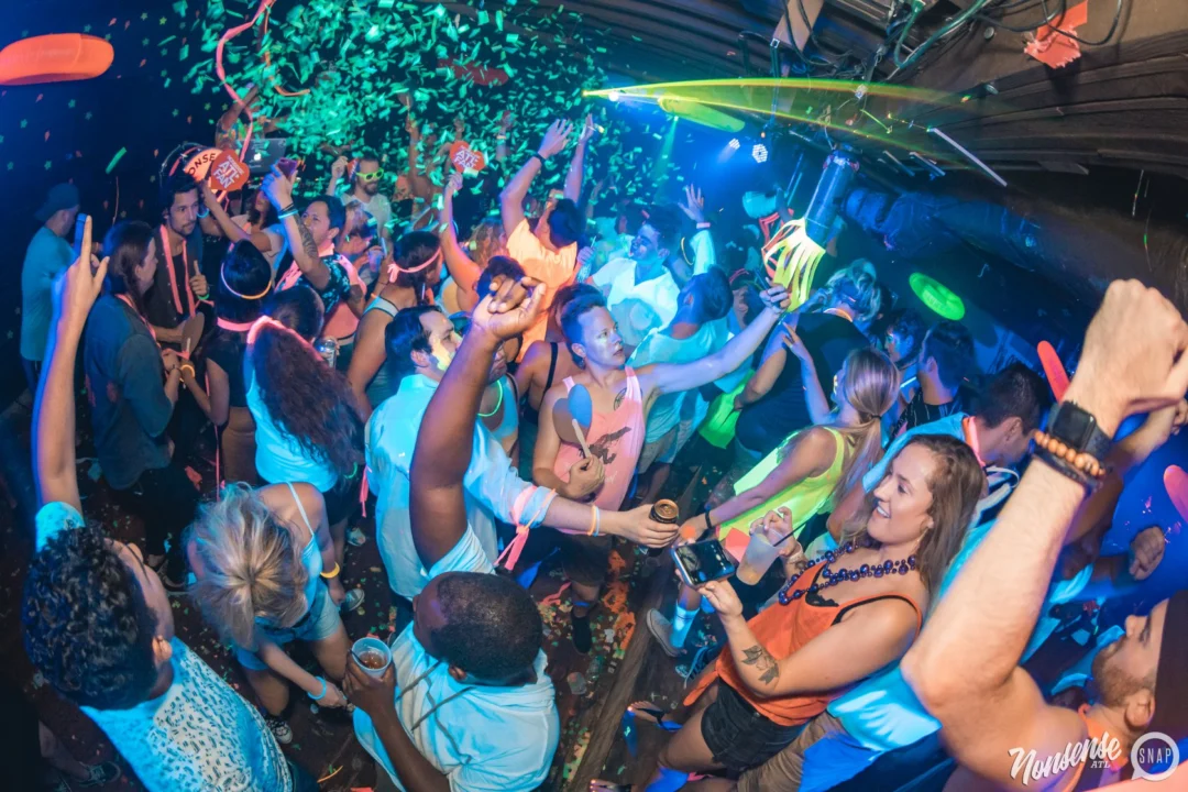 Nonsense GLOW Dance Party. July 2018. We glowed. We got ridiculous. Kimber was the DJ. Photos by Fabeaux/Oh Snap.