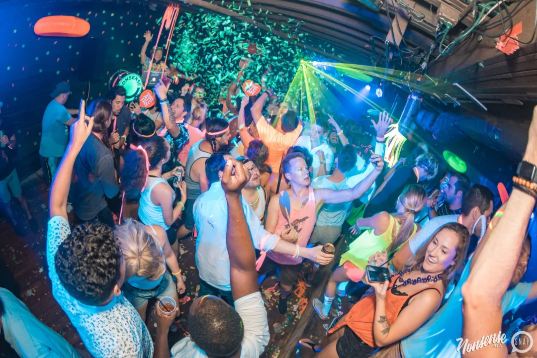 Nonsense GLOW Dance Party. July 2018. We glowed. We got ridiculous. Kimber was the DJ. Photos by Fabeaux/Oh Snap.