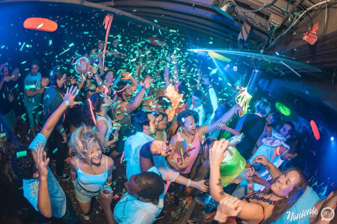 Nonsense GLOW Dance Party. July 2018. We glowed. We got ridiculous. Kimber was the DJ. Photos by Fabeaux/Oh Snap.