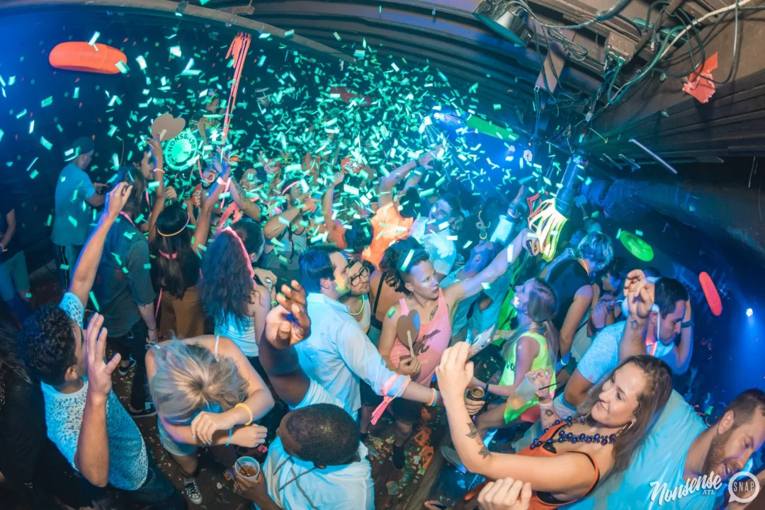 Nonsense GLOW Dance Party. July 2018. We glowed. We got ridiculous. Kimber was the DJ. Photos by Fabeaux/Oh Snap.
