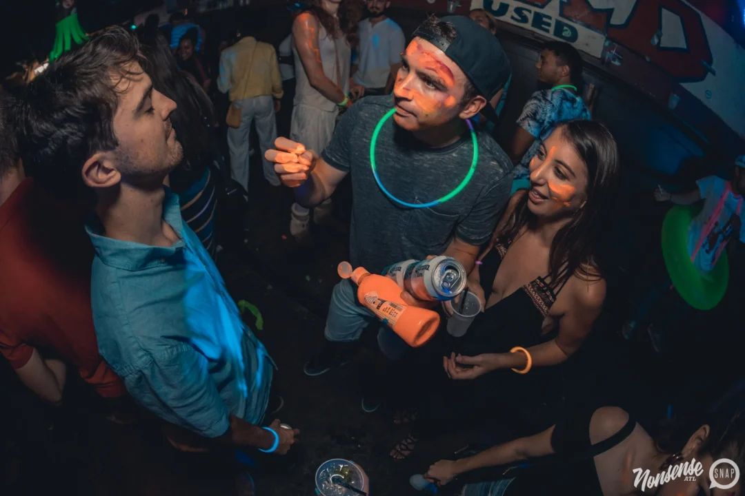 Nonsense GLOW Dance Party. July 2018. We glowed. We got ridiculous. Kimber was the DJ. Photos by Fabeaux/Oh Snap.