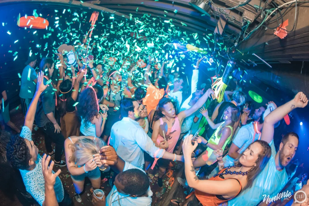 Nonsense GLOW Dance Party. July 2018. We glowed. We got ridiculous. Kimber was the DJ. Photos by Fabeaux/Oh Snap.
