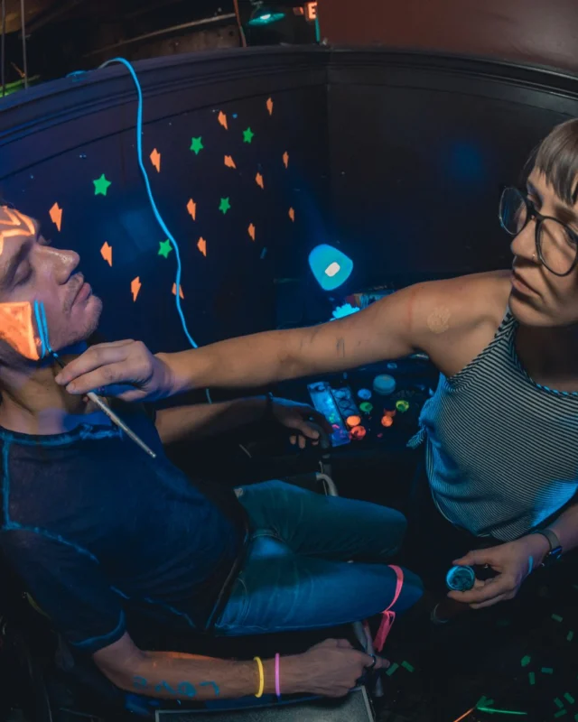 Nonsense GLOW Dance Party. July 2018. We glowed. We got ridiculous. Kimber was the DJ. Photos by Fabeaux/Oh Snap.