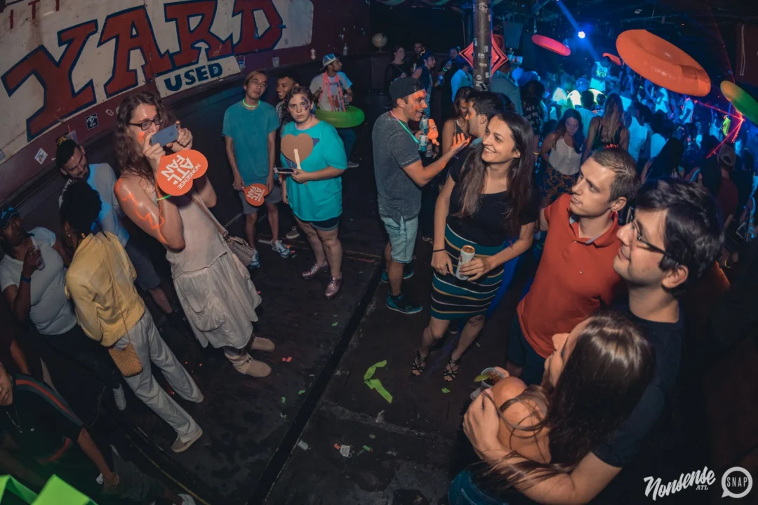 Nonsense GLOW Dance Party. July 2018. We glowed. We got ridiculous. Kimber was the DJ. Photos by Fabeaux/Oh Snap.