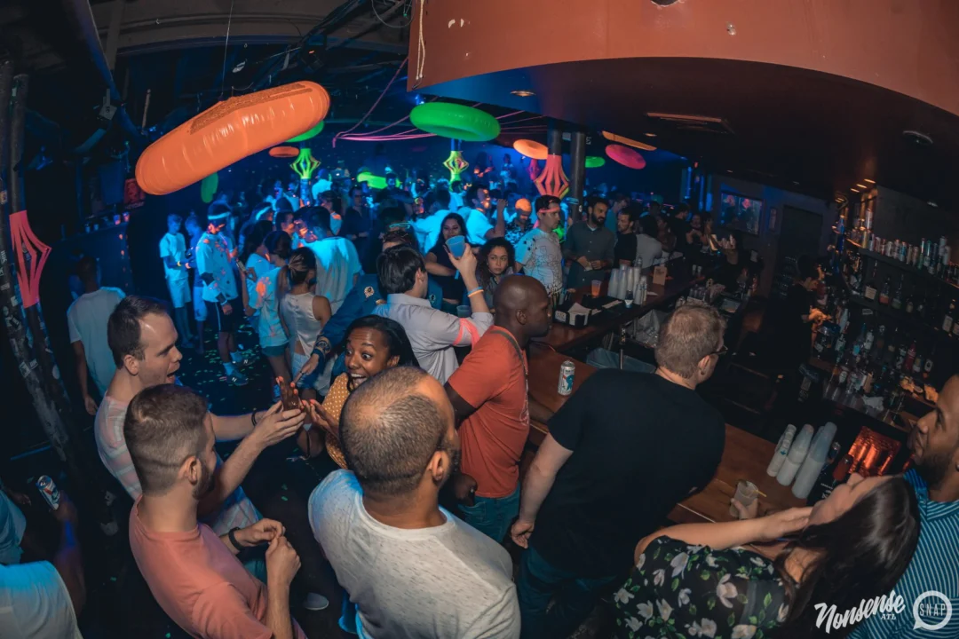 Nonsense GLOW Dance Party. July 2018. We glowed. We got ridiculous. Kimber was the DJ. Photos by Fabeaux/Oh Snap.