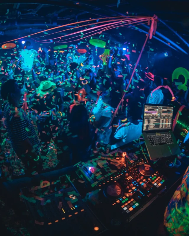 Nonsense GLOW Dance Party. July 2018. We glowed. We got ridiculous. Kimber was the DJ. Photos by Fabeaux/Oh Snap.