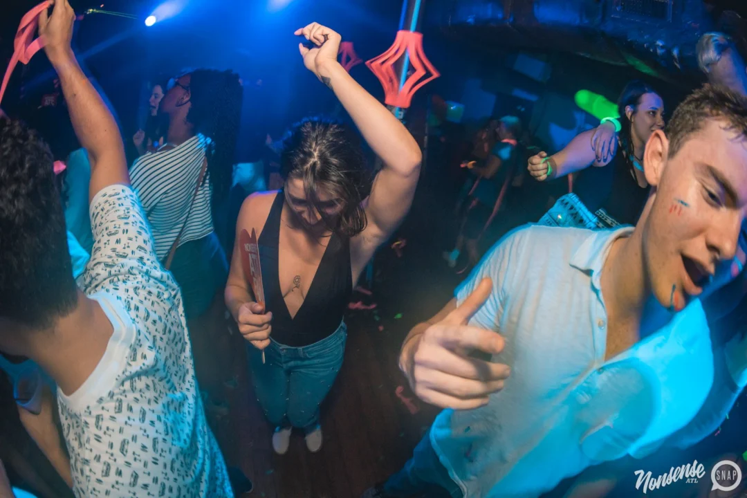 Nonsense GLOW Dance Party. July 2018. We glowed. We got ridiculous. Kimber was the DJ. Photos by Fabeaux/Oh Snap.