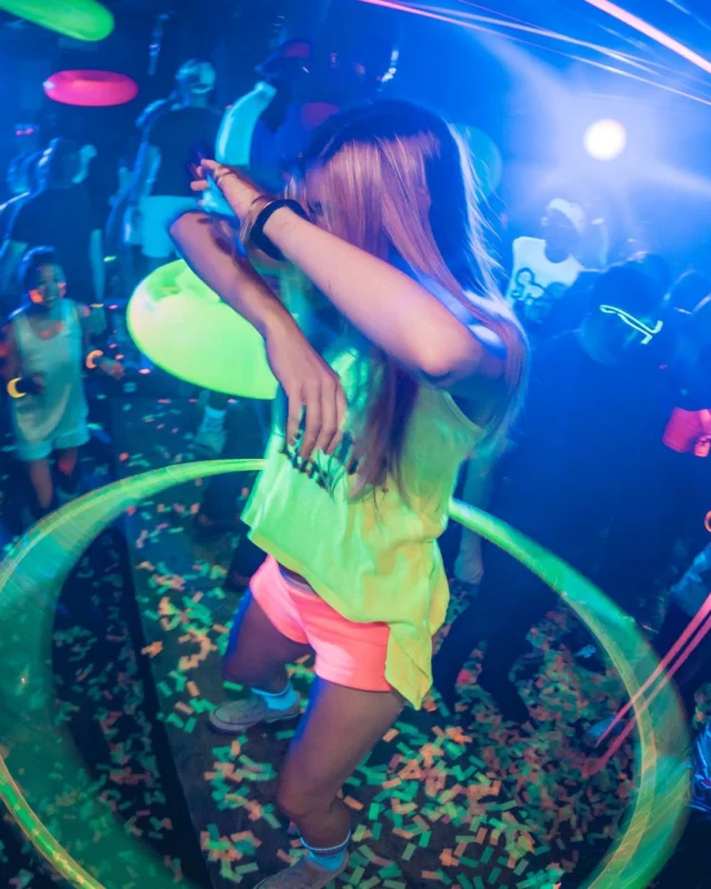 Nonsense GLOW Dance Party. July 2018. We glowed. We got ridiculous. Kimber was the DJ. Photos by Fabeaux/Oh Snap.