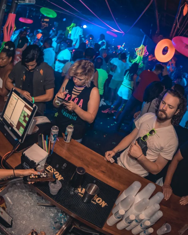 Nonsense GLOW Dance Party. July 2018. We glowed. We got ridiculous. Kimber was the DJ. Photos by Fabeaux/Oh Snap.