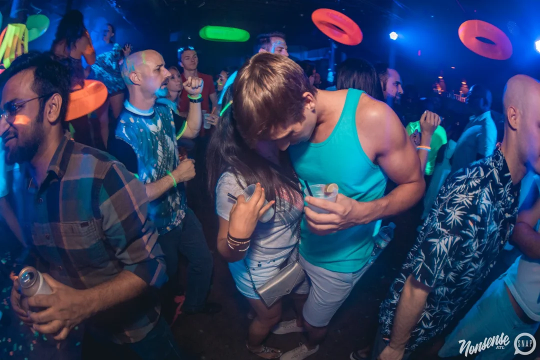 Nonsense GLOW Dance Party. July 2018. We glowed. We got ridiculous. Kimber was the DJ. Photos by Fabeaux/Oh Snap.