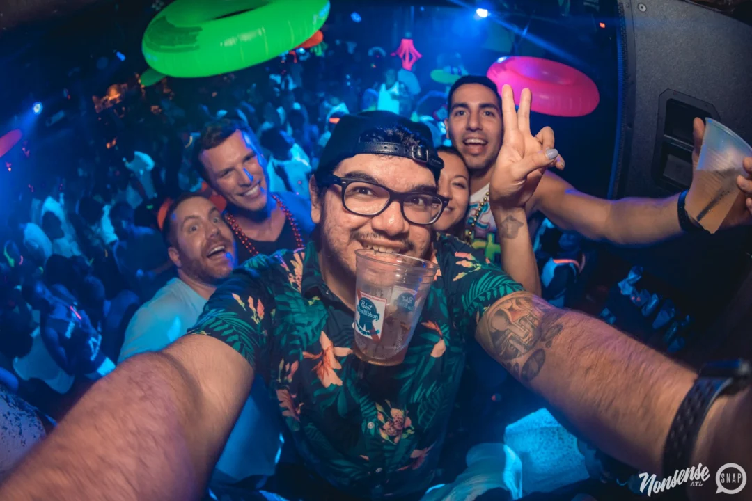 Nonsense GLOW Dance Party. July 2018. We glowed. We got ridiculous. Kimber was the DJ. Photos by Fabeaux/Oh Snap.