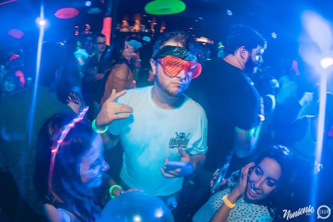 Nonsense GLOW Dance Party. July 2018. We glowed. We got ridiculous. Kimber was the DJ. Photos by Fabeaux/Oh Snap.
