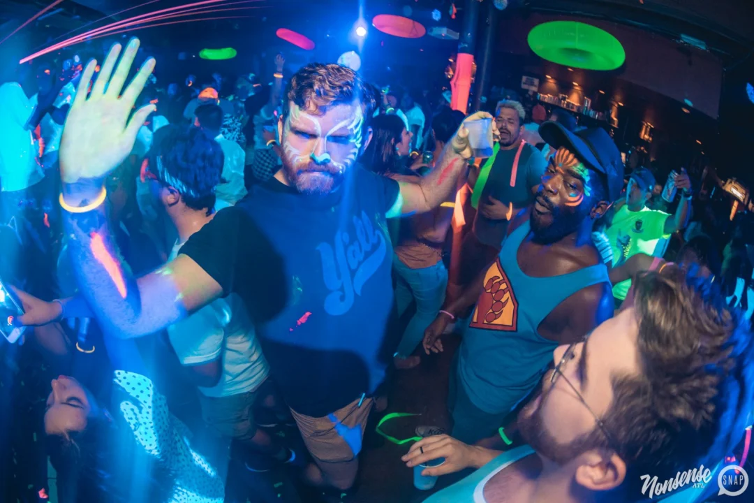 Nonsense GLOW Dance Party. July 2018. We glowed. We got ridiculous. Kimber was the DJ. Photos by Fabeaux/Oh Snap.