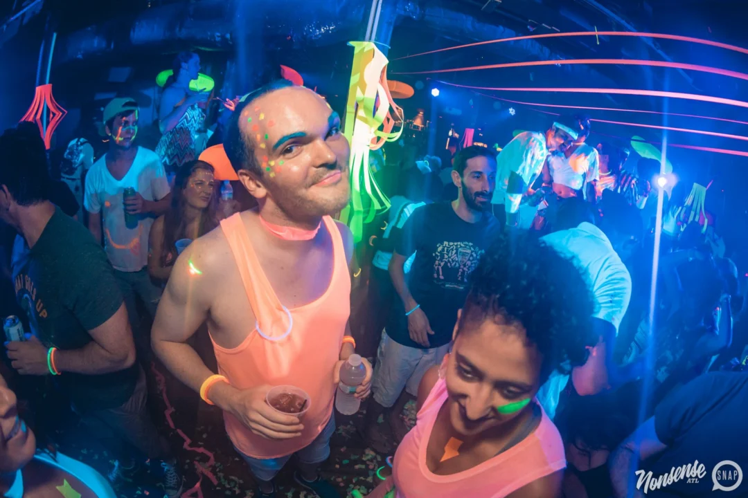 Nonsense GLOW Dance Party. July 2018. We glowed. We got ridiculous. Kimber was the DJ. Photos by Fabeaux/Oh Snap.