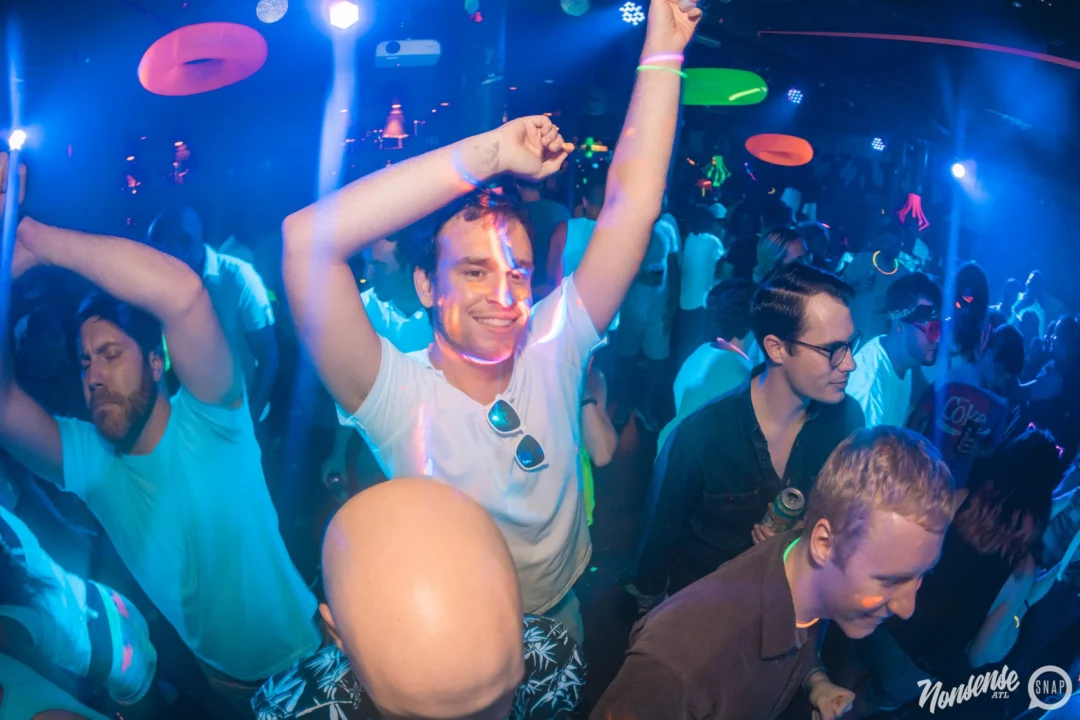 Nonsense GLOW Dance Party. July 2018. We glowed. We got ridiculous. Kimber was the DJ. Photos by Fabeaux/Oh Snap.