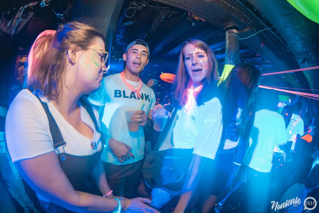 Nonsense GLOW Dance Party. July 2018. We glowed. We got ridiculous. Kimber was the DJ. Photos by Fabeaux/Oh Snap.