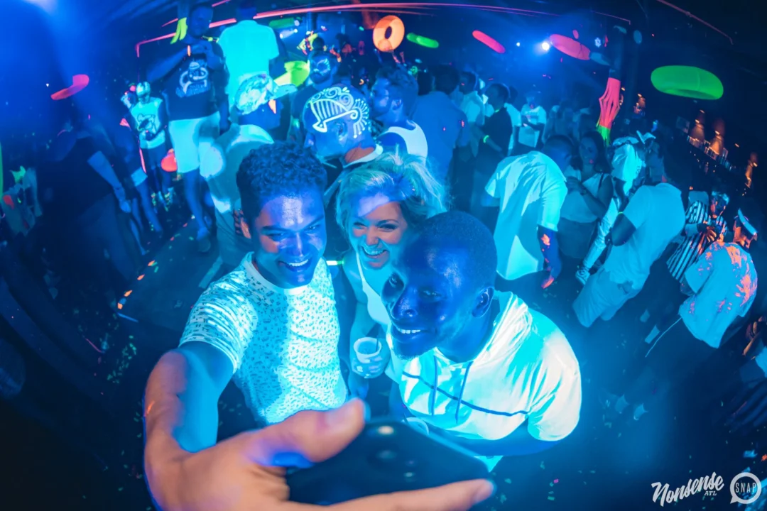Nonsense GLOW Dance Party. July 2018. We glowed. We got ridiculous. Kimber was the DJ. Photos by Fabeaux/Oh Snap.