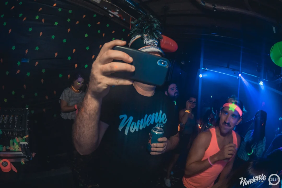 Nonsense GLOW Dance Party. July 2018. We glowed. We got ridiculous. Kimber was the DJ. Photos by Fabeaux/Oh Snap.