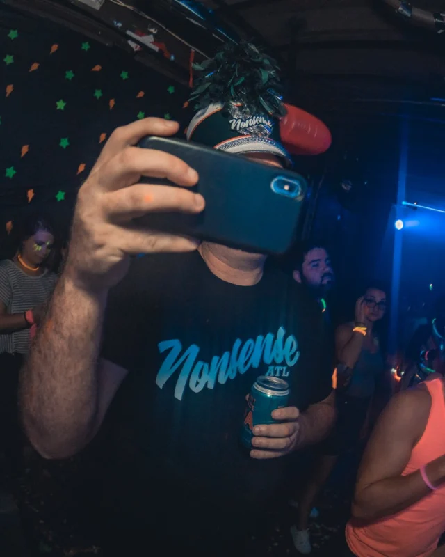 Nonsense GLOW Dance Party. July 2018. We glowed. We got ridiculous. Kimber was the DJ. Photos by Fabeaux/Oh Snap.
