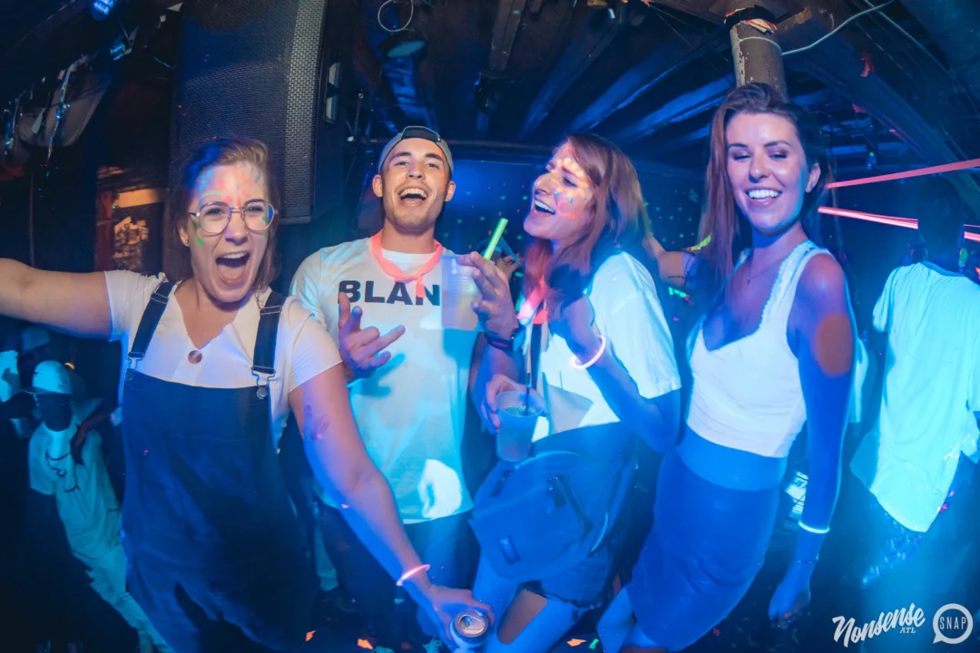 Nonsense GLOW Dance Party. July 2018. We glowed. We got ridiculous. Kimber was the DJ. Photos by Fabeaux/Oh Snap.
