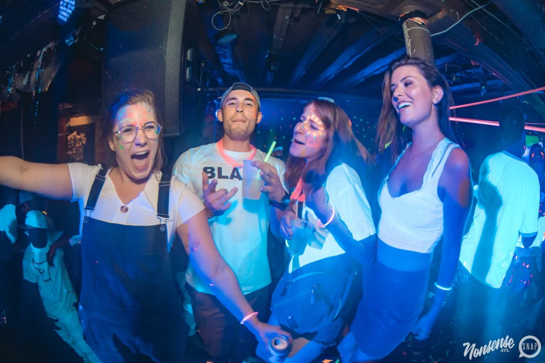 Nonsense GLOW Dance Party. July 2018. We glowed. We got ridiculous. Kimber was the DJ. Photos by Fabeaux/Oh Snap.