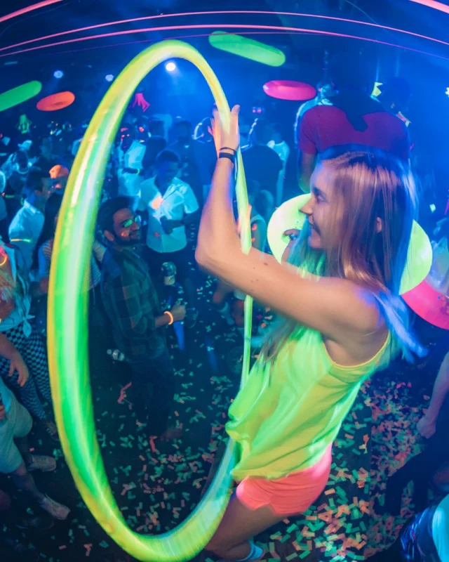 Nonsense GLOW Dance Party. July 2018. We glowed. We got ridiculous. Kimber was the DJ. Photos by Fabeaux/Oh Snap.