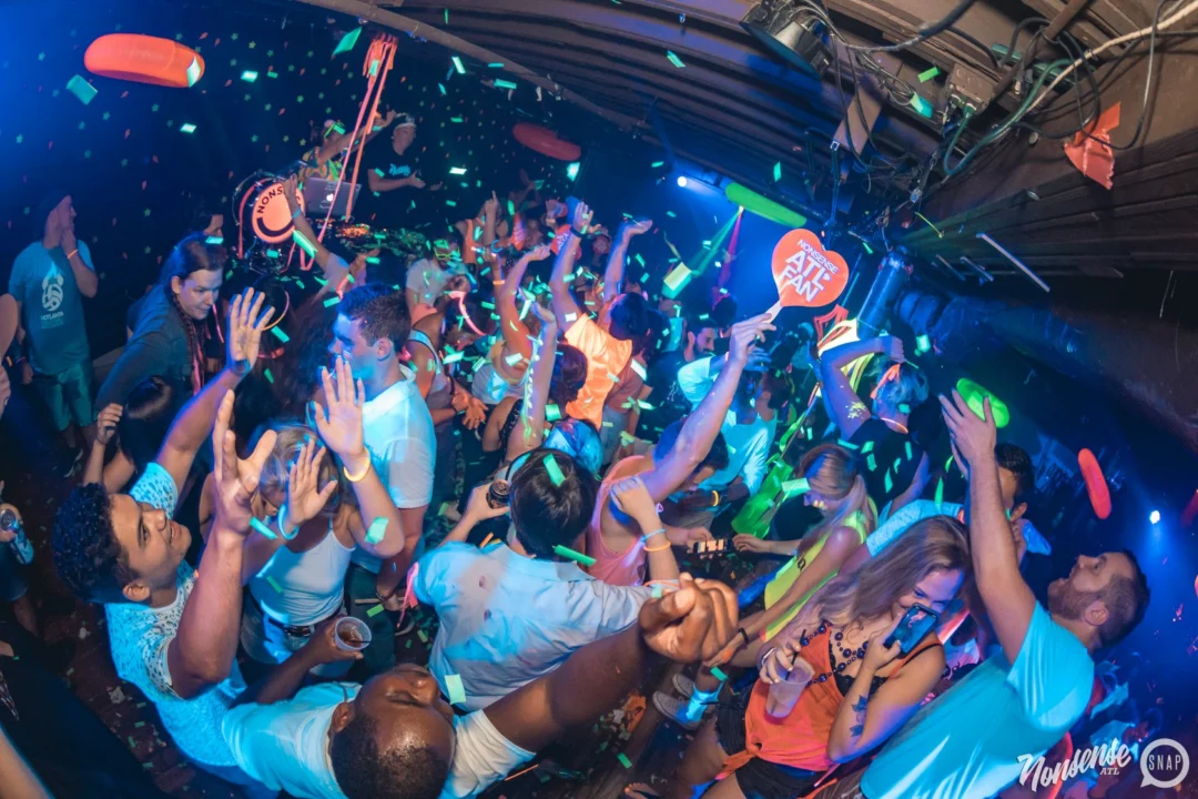 Nonsense GLOW Dance Party. July 2018. We glowed. We got ridiculous. Kimber was the DJ. Photos by Fabeaux/Oh Snap.