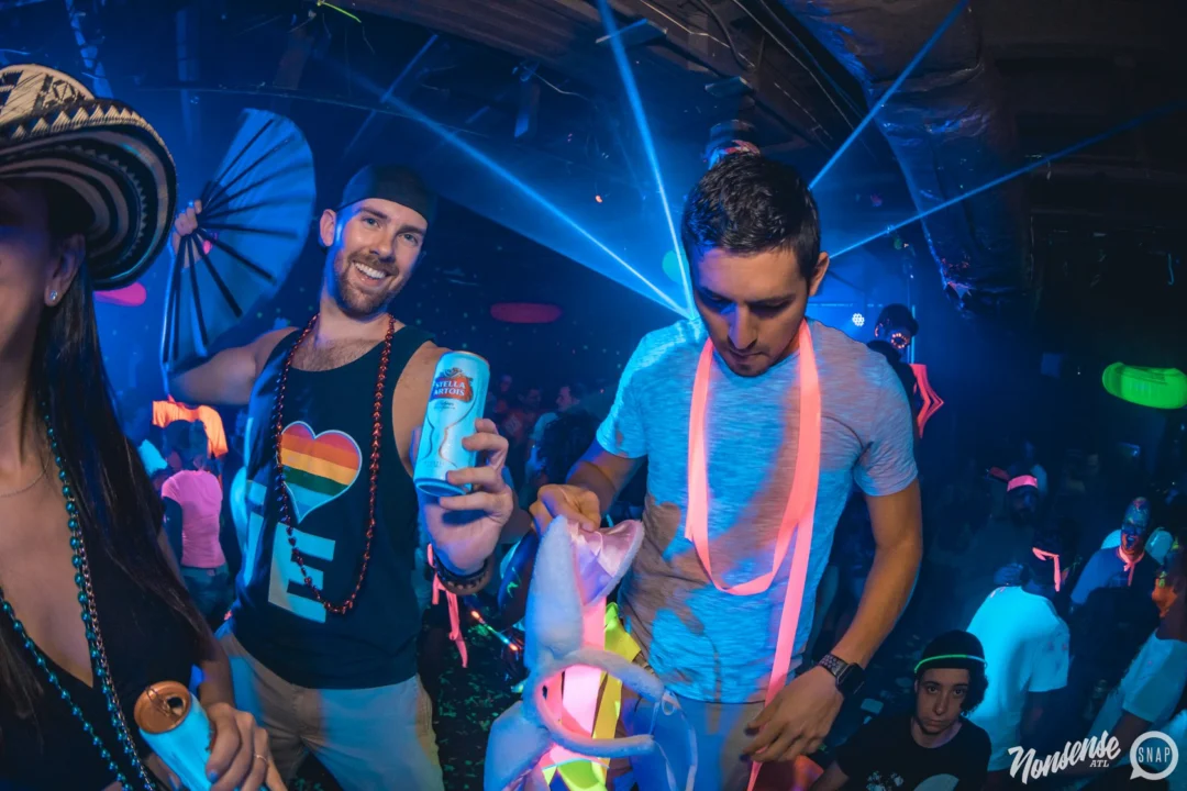 Nonsense GLOW Dance Party. July 2018. We glowed. We got ridiculous. Kimber was the DJ. Photos by Fabeaux/Oh Snap.
